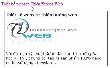 Tooltip xem trước nội dung trang